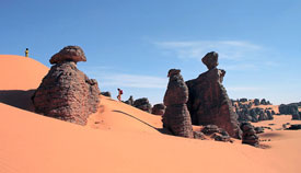 Зал каменных истуканов в музее пустыни